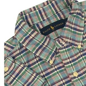 Ralph Lauren MensLarge Plaid Button‎ Down Multi Color Shirt Casual